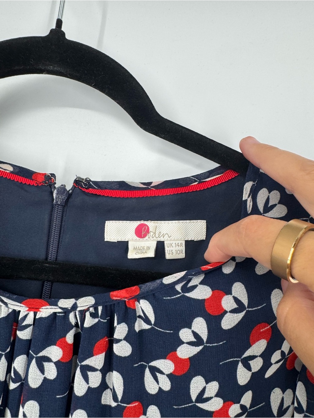 Boden Alba Midi Dress Floral Cotton Smocked A-Line Casual Size 10R - Picture 8 of 15